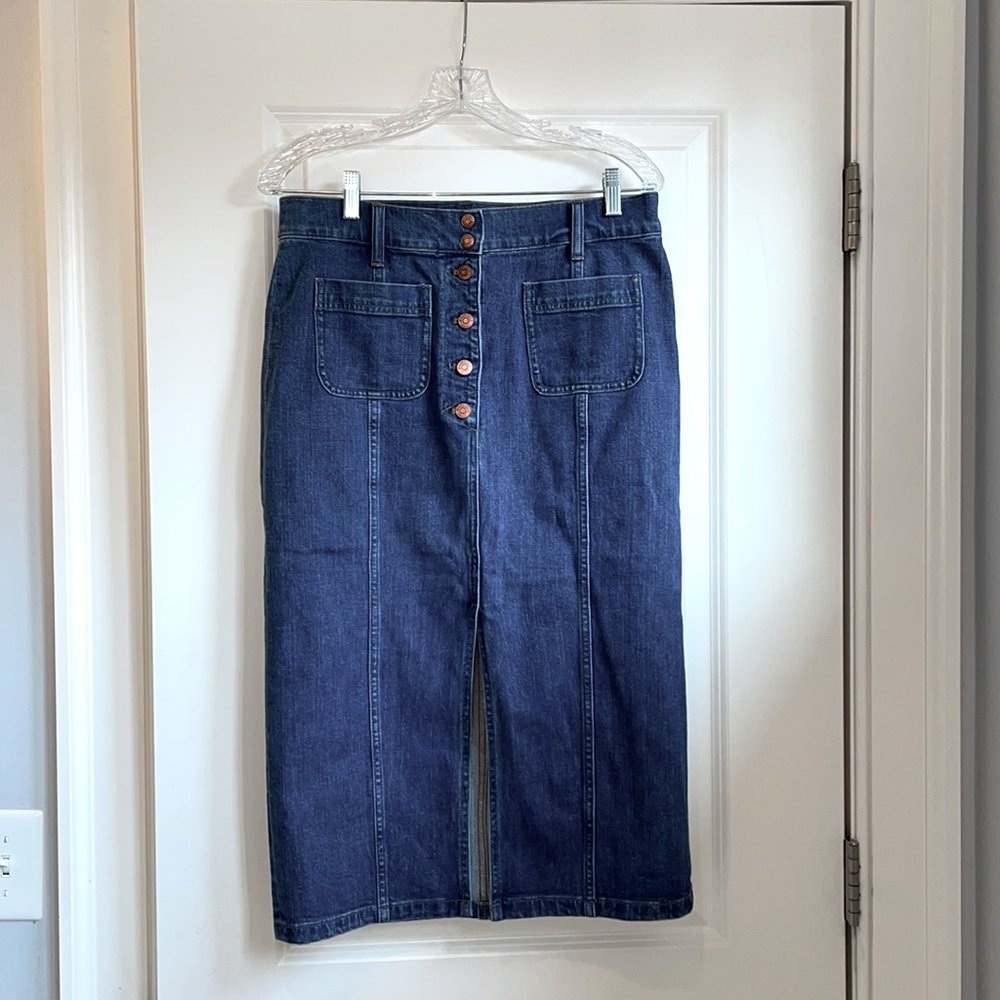 Madewell seamed denim pencil skirt denim size 30
